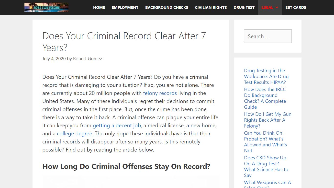 Does Your Criminal Record Clear After 7 Years? [2020]